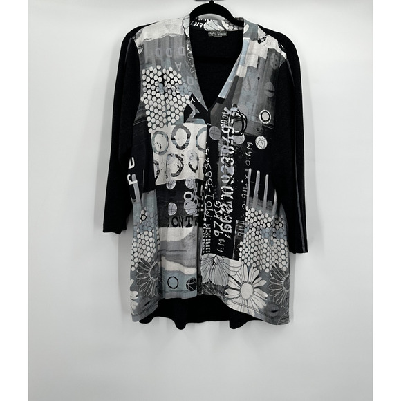 Dolcezza Art Simply Pullover Womens 1X Abstract Floral Print 71622X Top Sweater - Picture 1 of 10